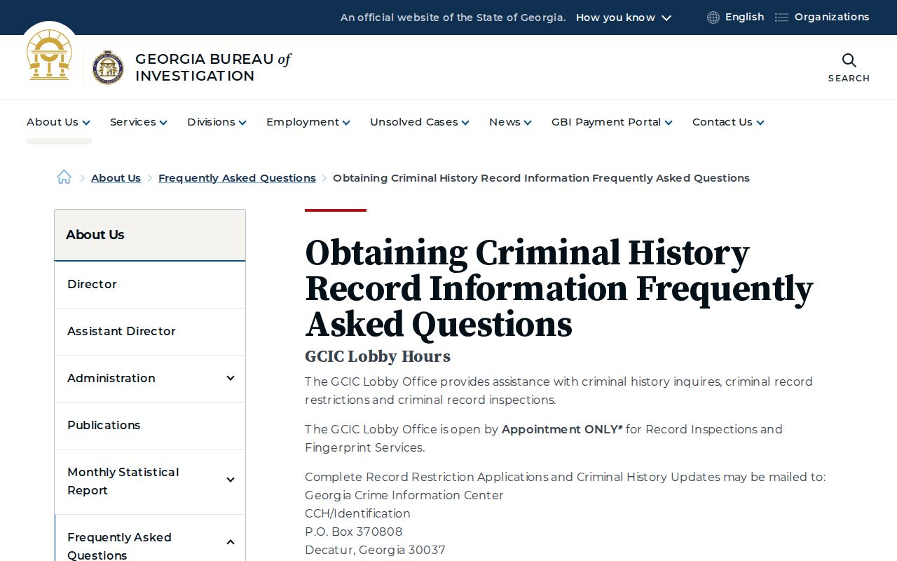 Early County criminal history GCIC instructions