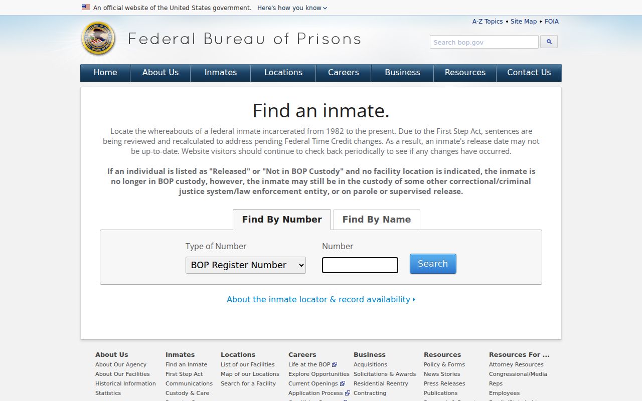 Early County criminal history federal inmate locator