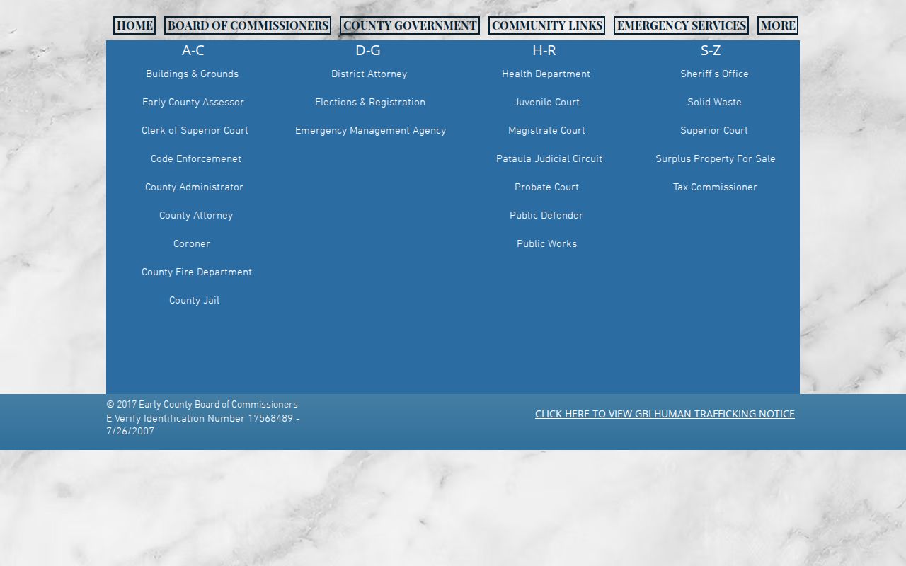 Early County criminal records department directory